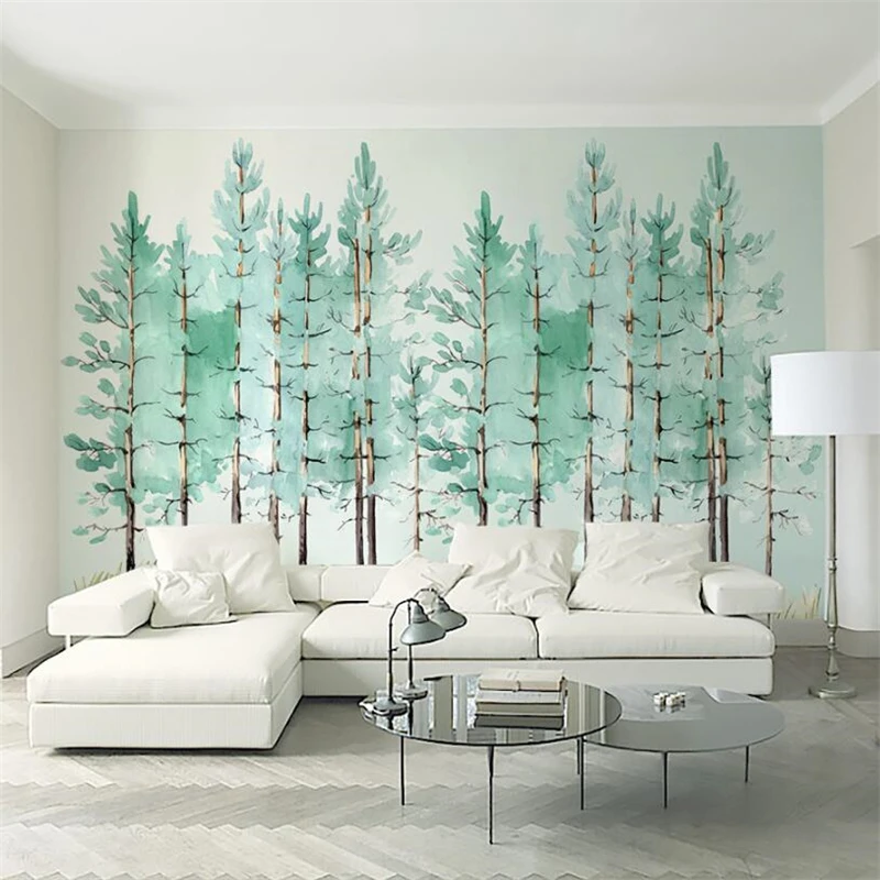 wellyu wall papers home decor  Custom wallpaper Modern fashion mint green fresh wood Nordic mural tapeta do pokoju papier peint