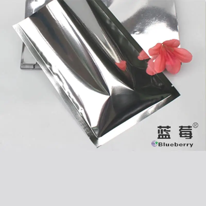 8*12cm,100pcs X Plating aluminium foil bag heat sealable - Silver metallic mylar foil plastic pouch, food storage packing bag