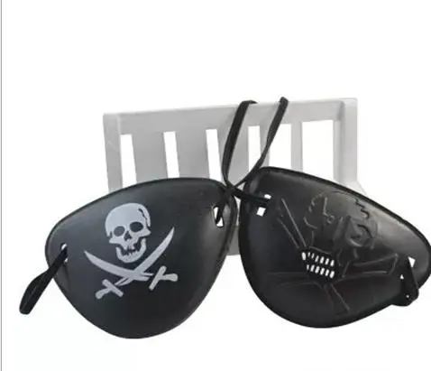 Pirate Eye Patches Halloween Christmas Party Black Plastic Look Fancy Dress Eye mask Fancy Dress Costume Accessory aduts  child