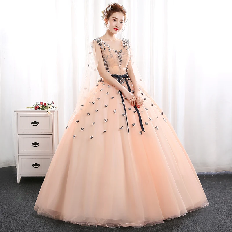 Ruthshen Vestidos Quinceanera 15 Anos Gaun Bola Quinceanera Gaun Baru Appliques Prom Gaun untuk Pesta V-Leher Vestido