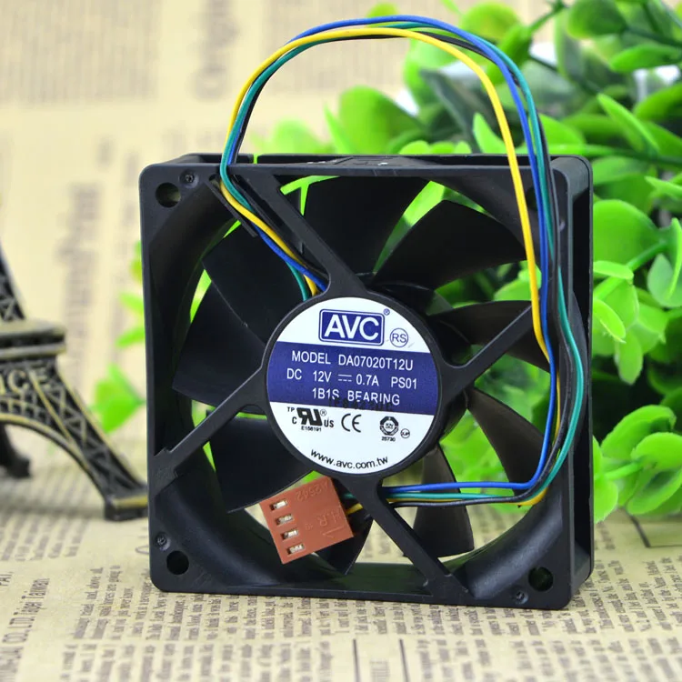 

AVC 7020 70mm x 70mm x 20mm DA07020T12U 1B1S Bearing PWM Cooler Cooling Fan 12V 0.70A 4Wire 4Pin Connector