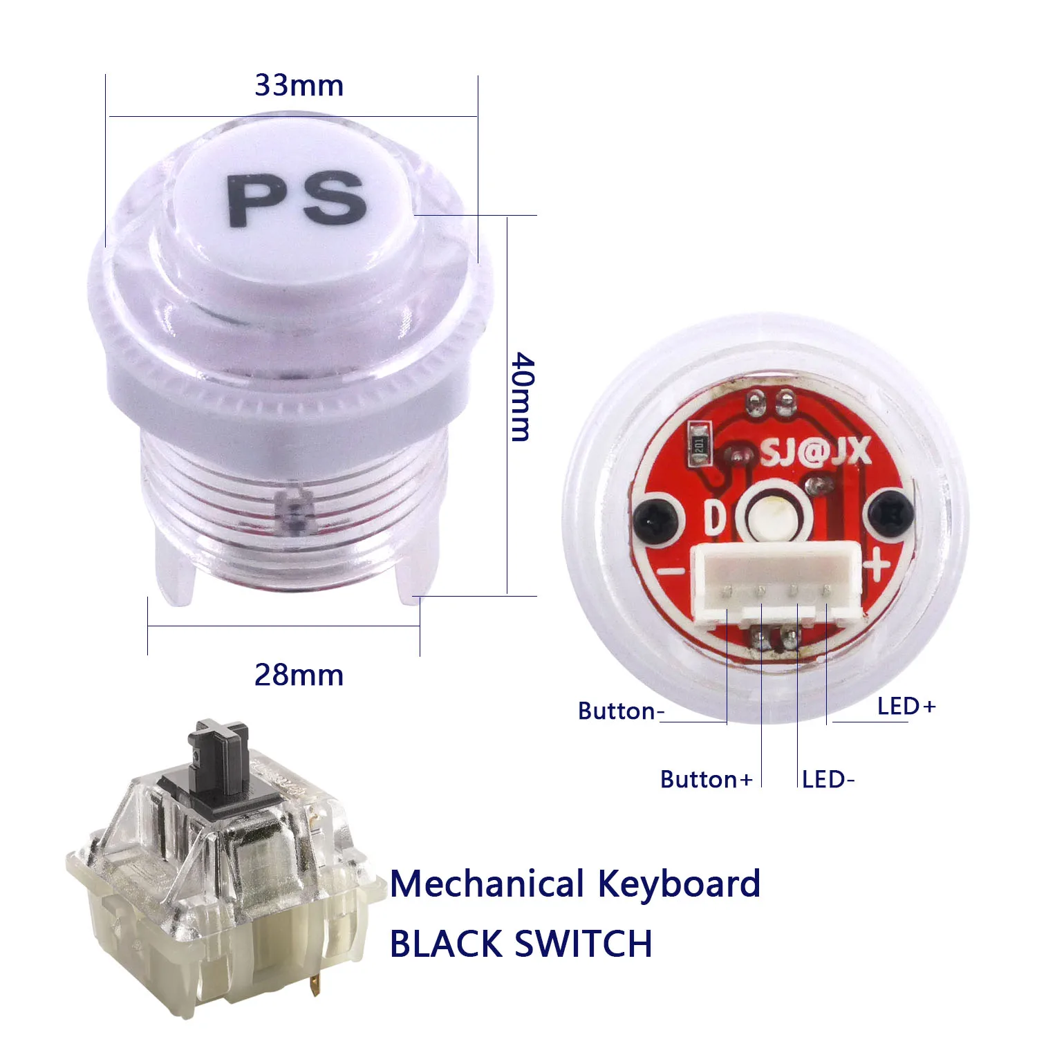 SJ@JX Arcade Button Arcade Controller Button Mechanical Keyboard Switch Arcade Kit
