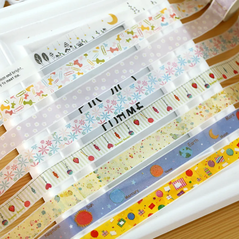 Flor fresca decorativo washi tape criativo âncora torre fitas para diy scrapbooking masking fita adesivos escritório escola suprimentos