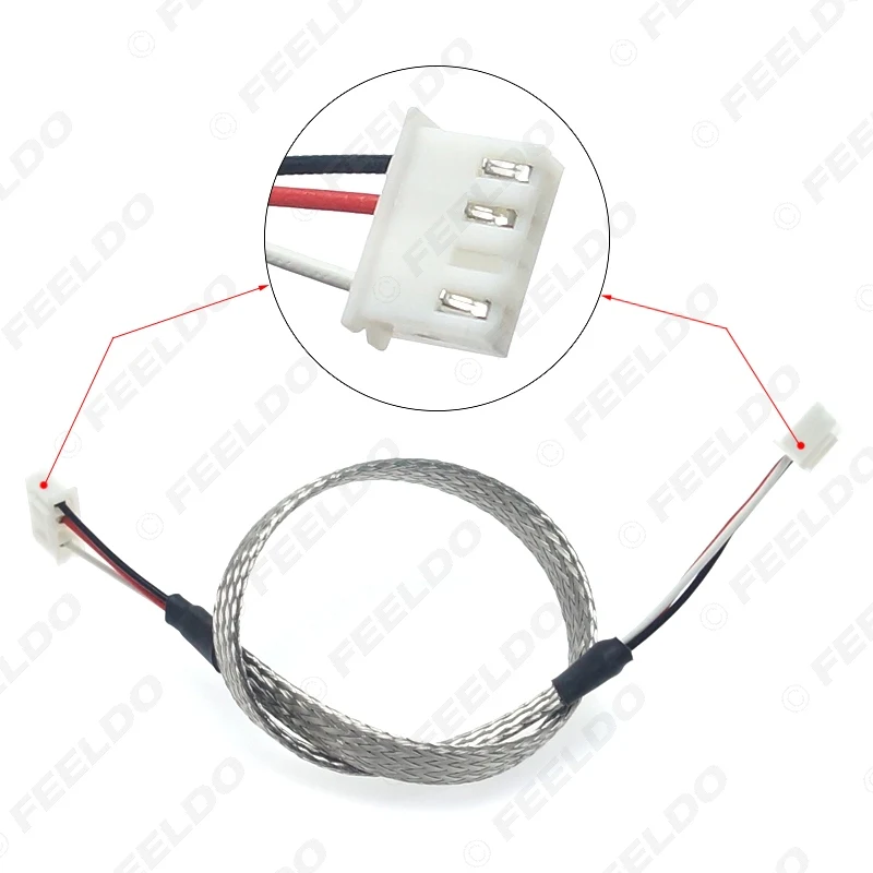 FEELDO 1PC Car HID Xenon Bulb Connector Wire Extension Cable For D1S D3S Shielded Wire Harness Relay Socket D1 D3 Adapter