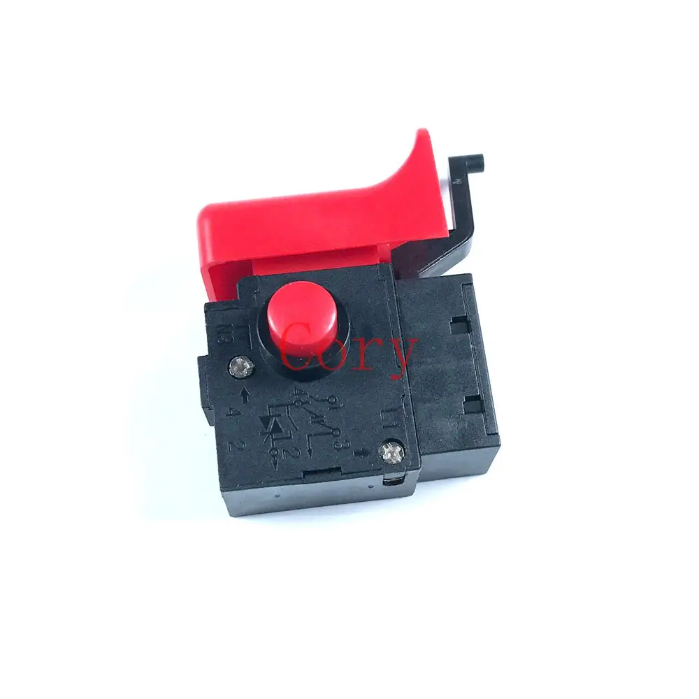 1PC Electric Drill Hammer Speed Control AC Electric Power Tool Trigger Switch 250V 6A for Bosch Lock On Red/Black