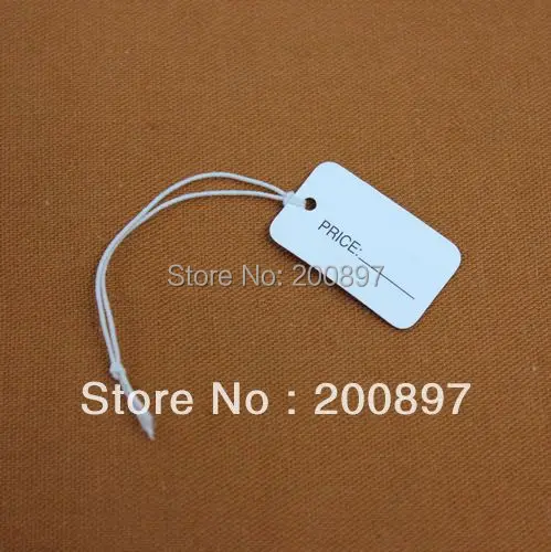 wholesale small jewelry Hang Tag accessories price tag 1.5*2.5cm with elastic string 500pcs/lot