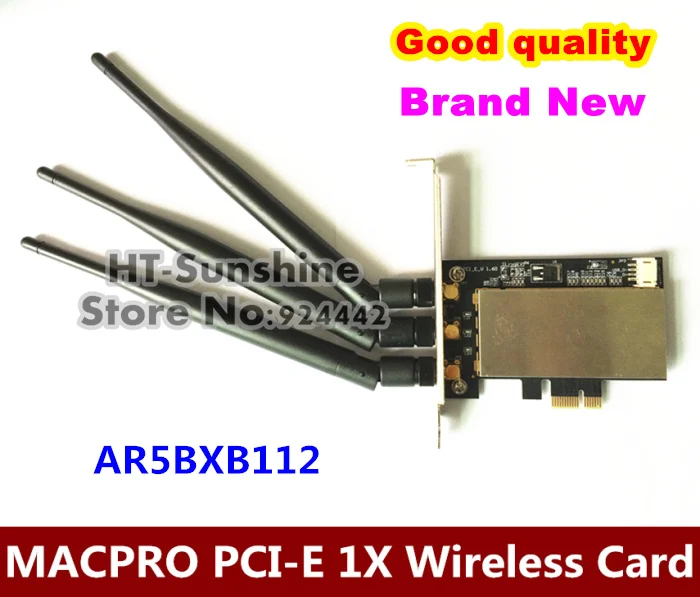 

PCI-E 1X 2.4G 5G Airport Extreme AR5BXB112 three antennas Wireless Card For Desktop computer