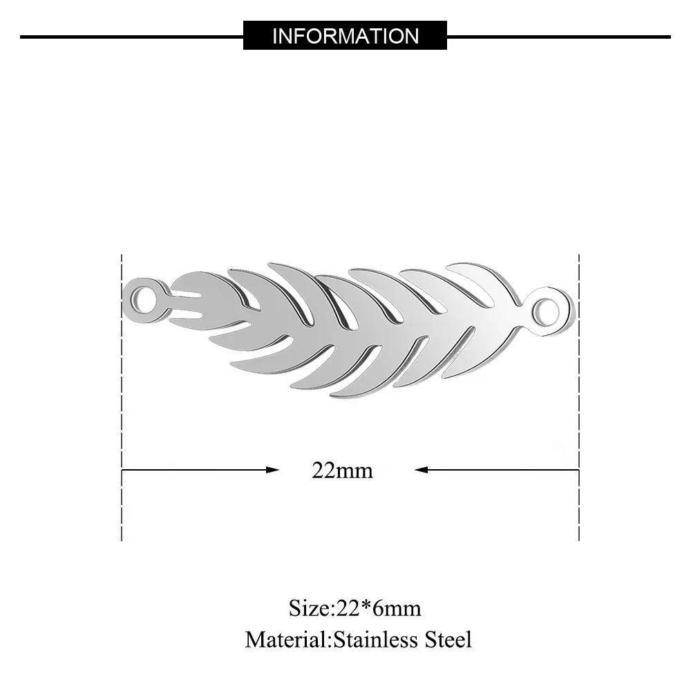 10pcs/lot 316 Stainless Steel Ear of wheat Connector Charm Pendant Wholesale  Jewellery Making