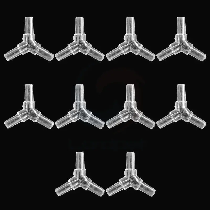 10pcs Acrylic 3 Way Y Shape Aquarium Air Connector Fish Tank Air Check Valves Aquarium Accessories For Tube Inside Diameter 4mm