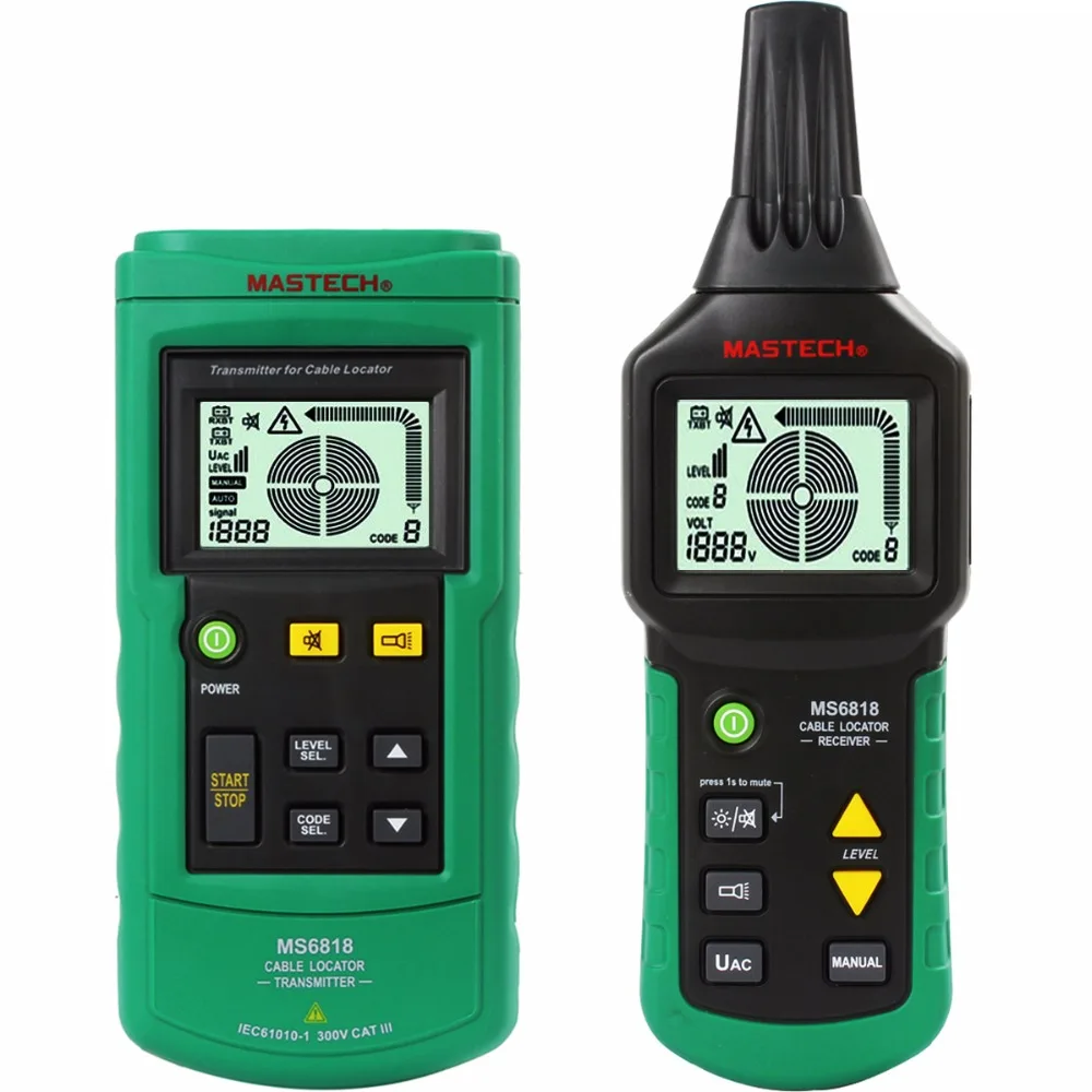 MASTECH MS6818 Wire Cable Tracker Metal Pipe Locator Multi Cable Detector 12~400V Pipe Network Telephone Cable Locator