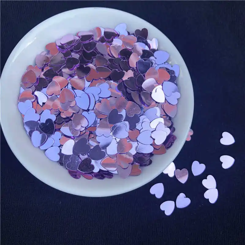 10g/Bag 6mm Love Heart Shape Sequins Paillettes for Nail Art manicure,Wedding Decoration Confetti,Kids Slime Diy Accessories