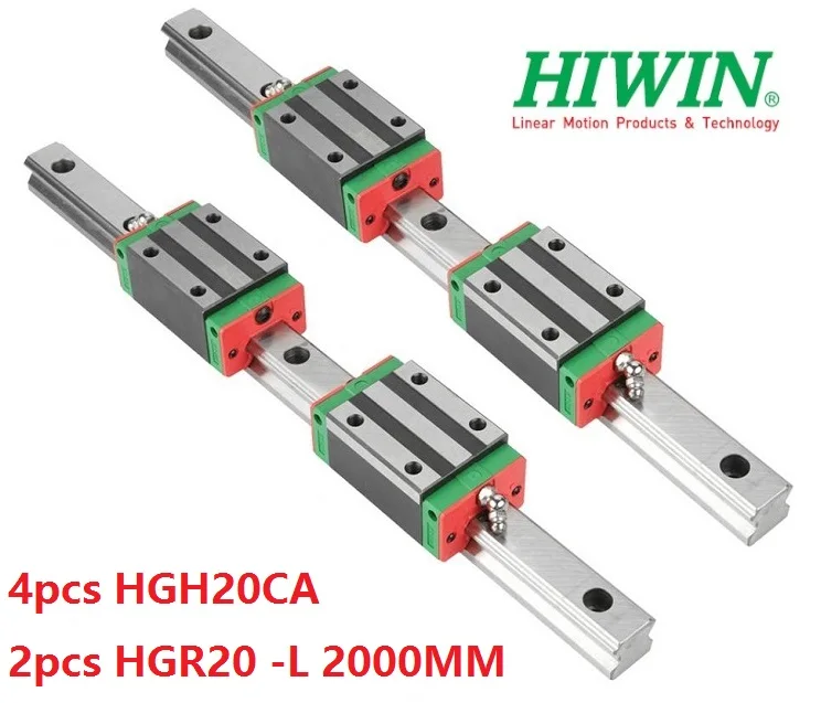 

2pcs original Hiwin rail HGR20 - 2000mm + 4pcs HGH20CA narrow blocks for cnc