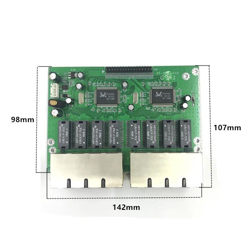 OEM 10/100 mbps RJ45 16 Port Fast Ethernet Switch module Lan Hub US EU Plug 5 v Adapter voeding Netwerk Switch moederbord