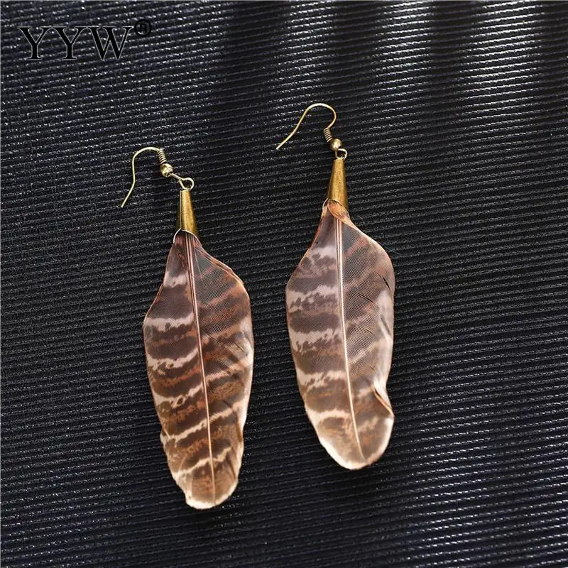 Wholesale Long Tassel Ethnic Style Fashion Statement Earring bohemian Feather Earrings Wedding Accessories 2021 New Arrival