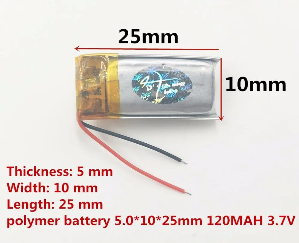 best battery brand 3.7V polymer lithium battery 501025 501225 Bluetooth headset point reading pen 120mAH