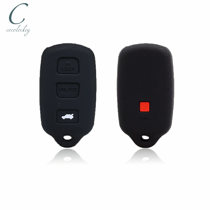 Cocolockey Silicone Key Cover Case Fob for toyota corolla camry matrix For pontiac vibe 3Button Remote Key Case for Car