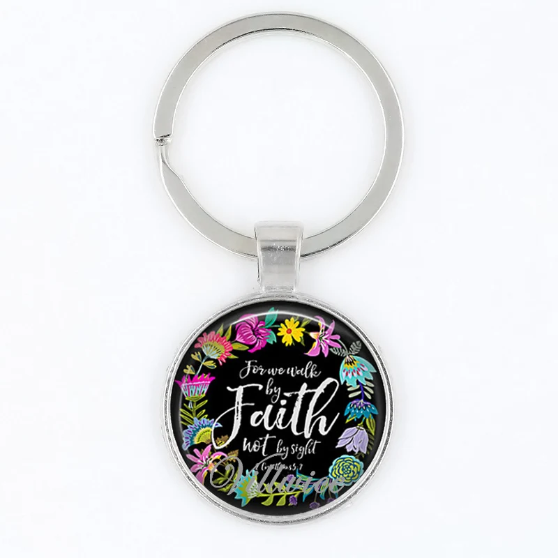 VILLWICE Classic Bible Verse Scripture Key Chains Inspirational Words Quote Faith Jewelry Women Men Christian Gifts 2018