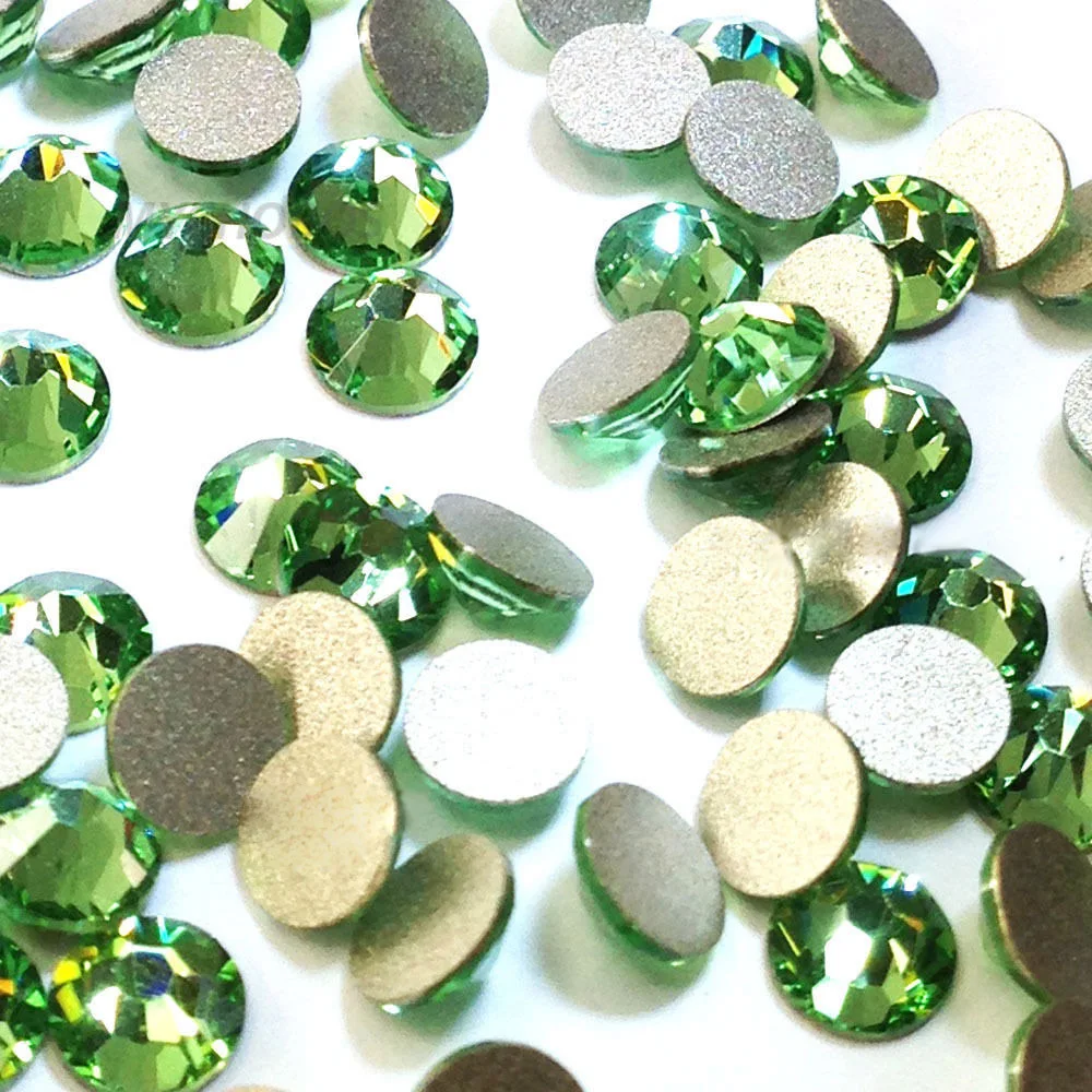 2058 5A Peridot Nail Art Rhinestones Glitter Crystal Fashion DIY Non HotFix Glass Stones for Garment Skirt Decoration