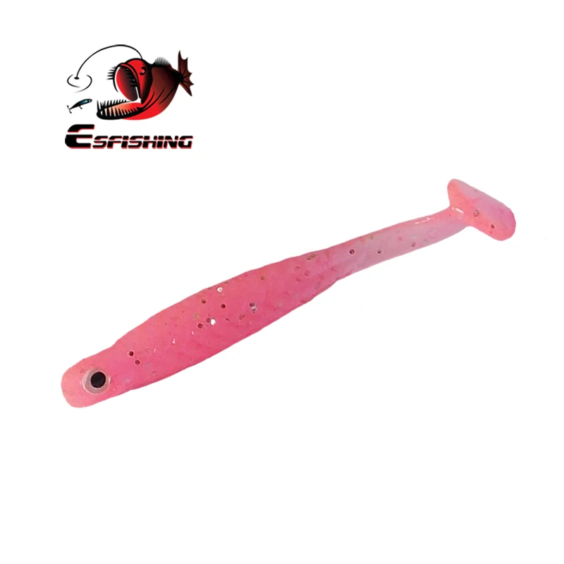 ESFISHING Soft Silicone Bait Lucky Minnow 44mm 12pcs Jigging Artificial Ice Mini Fishing Lure Tackle