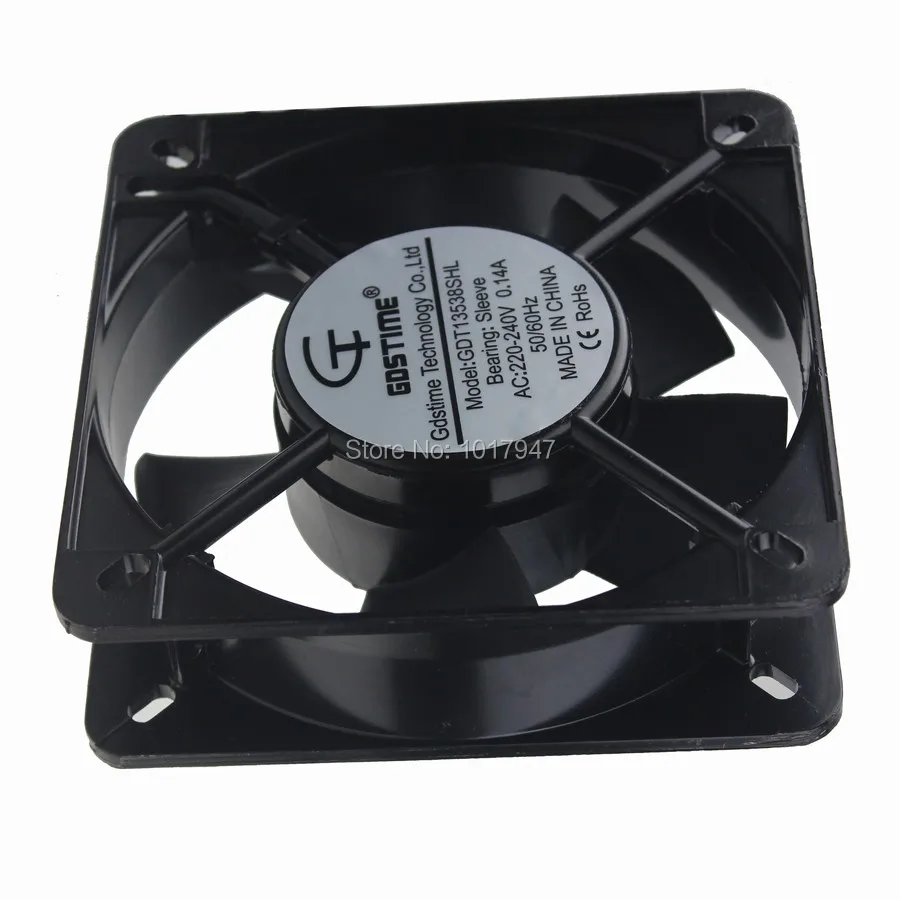 

2pcs lot Gdstime AC 220V 240V 2Wire 135mm 135x135x38mm Brushless Motor Cooling Fan