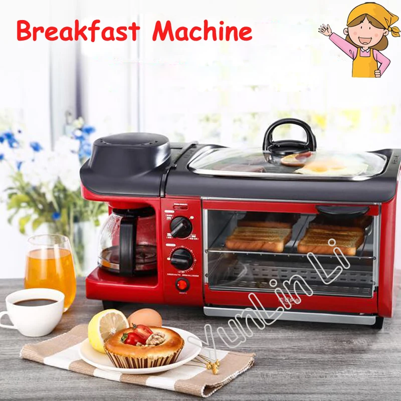 Multi-Functional Bread Toaster Oven Electric Breakfast Maker Coffee Machine Omelette Household 3 in 1 Breakfast Machine Toaster