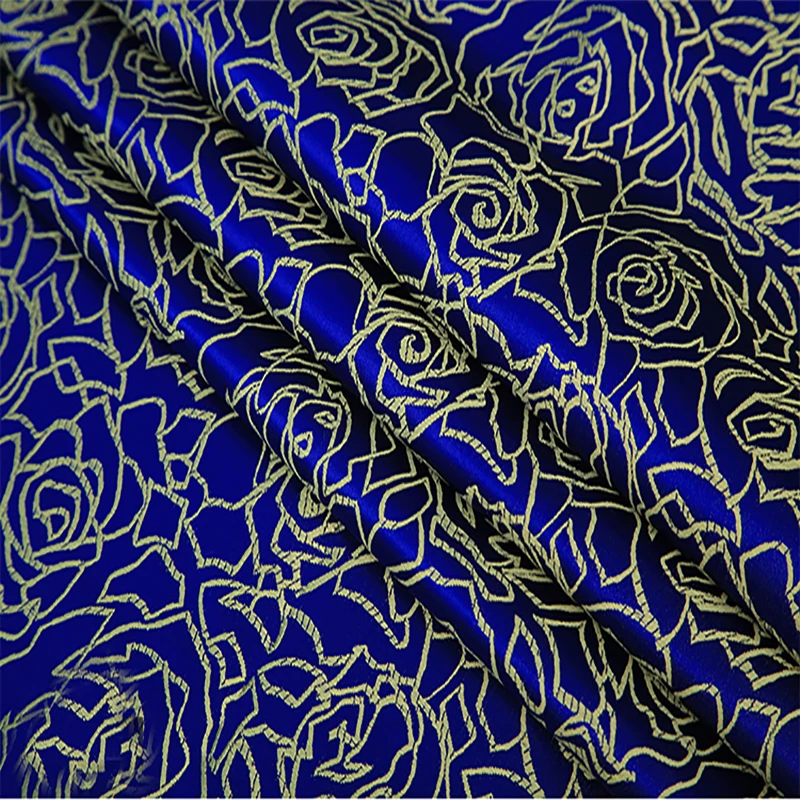 

90cmx100cm blue Metallic Jacquard Brocade Fabric,Japanese wind 3D jacquard yarn dyed fabric for clothing,bedding,bag,curtain