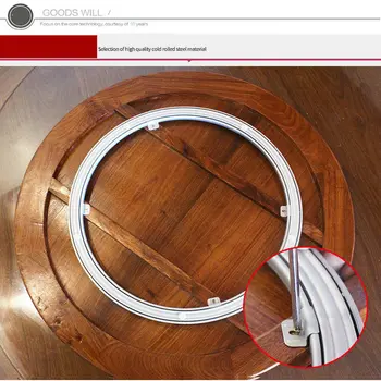 HQ WW01 yeni ağır hizmet soğuk haddelenmiş çelik tembel Susan pikap yemek masası için döner plaka ahşap masa ile at demir erişim
