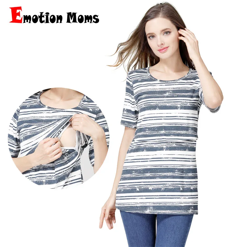 

Emotion Moms Short Sleeve Pregnancy Maternity Clothes Breastfeeding Tops Nursing Top Clothes for Pregnant Women Nursing T-shirt