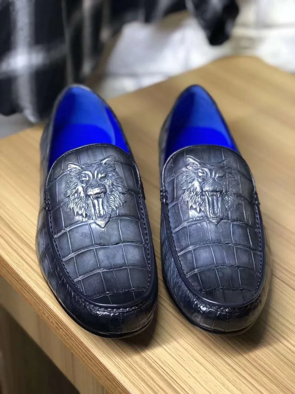 

Genuine real crocodile belly glossy skin men shoe durable solid crocodile skin men business dress shoe in 2 colors mixed skins