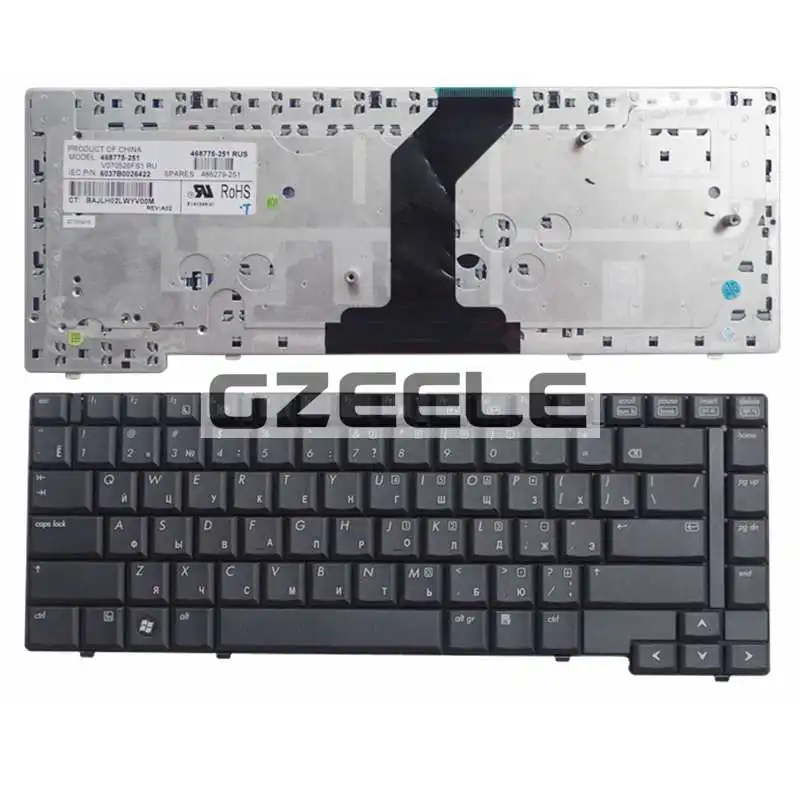 GZEELE new RU Laptop keyboard FOR HP Compaq 6530b 6535b Replace russian layout black color