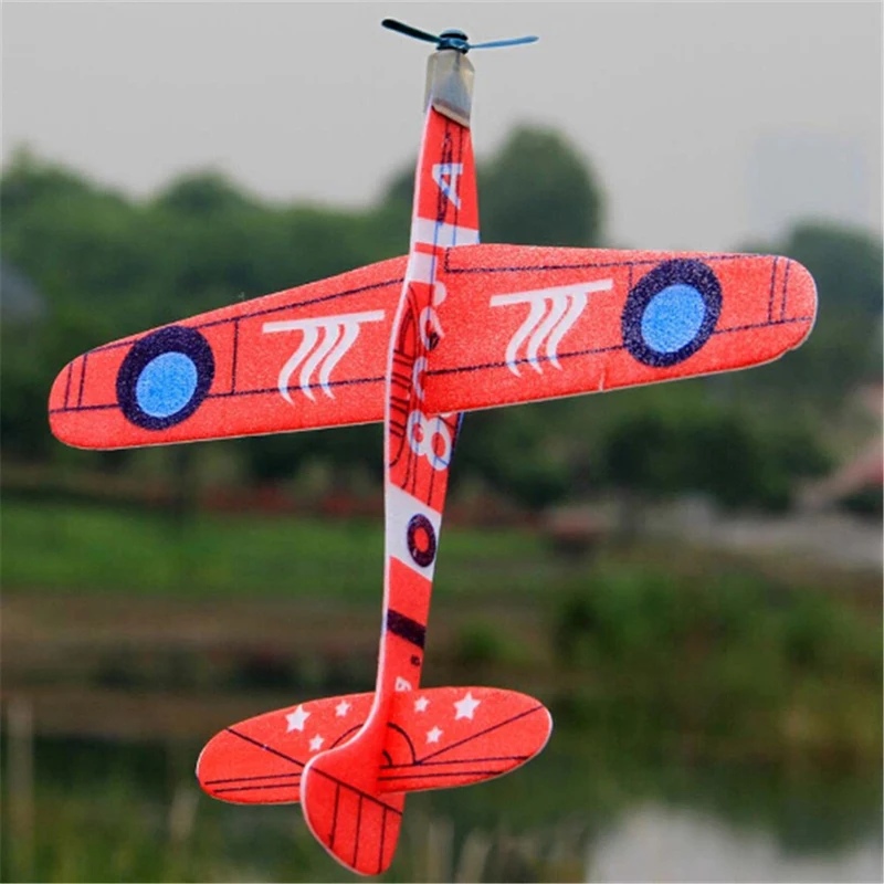 1PCS Hand Throw Flying Glider Planes EPP Foam Airplane Mini Drone Aircraft Model Toys For Kids Random Color 19cm