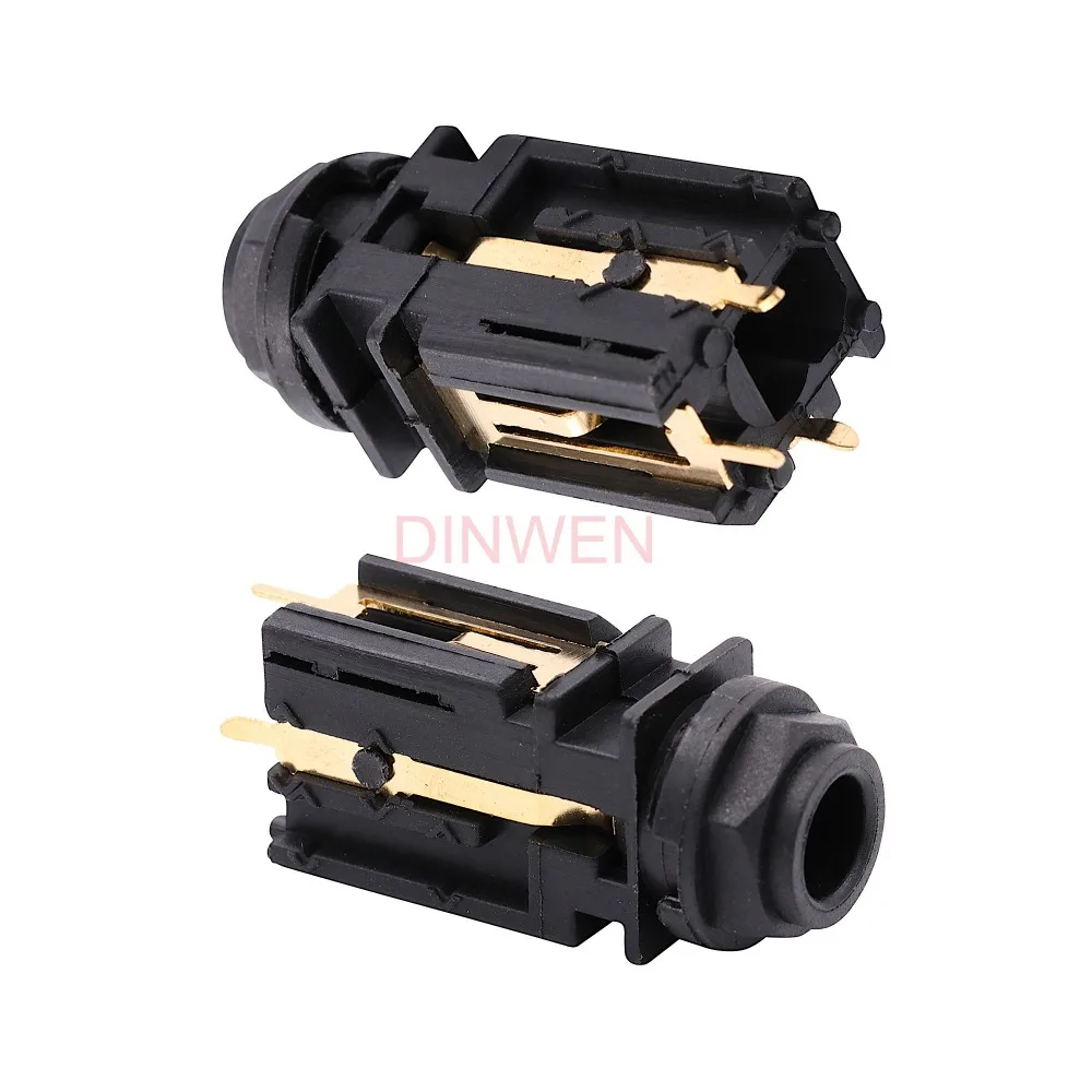 

1/4" 6.35mm Stereo Phone Jacks Hifi Audio Headphone Earphone Headset Socket Connector For Guitar AMP Speaker Microphone KTV