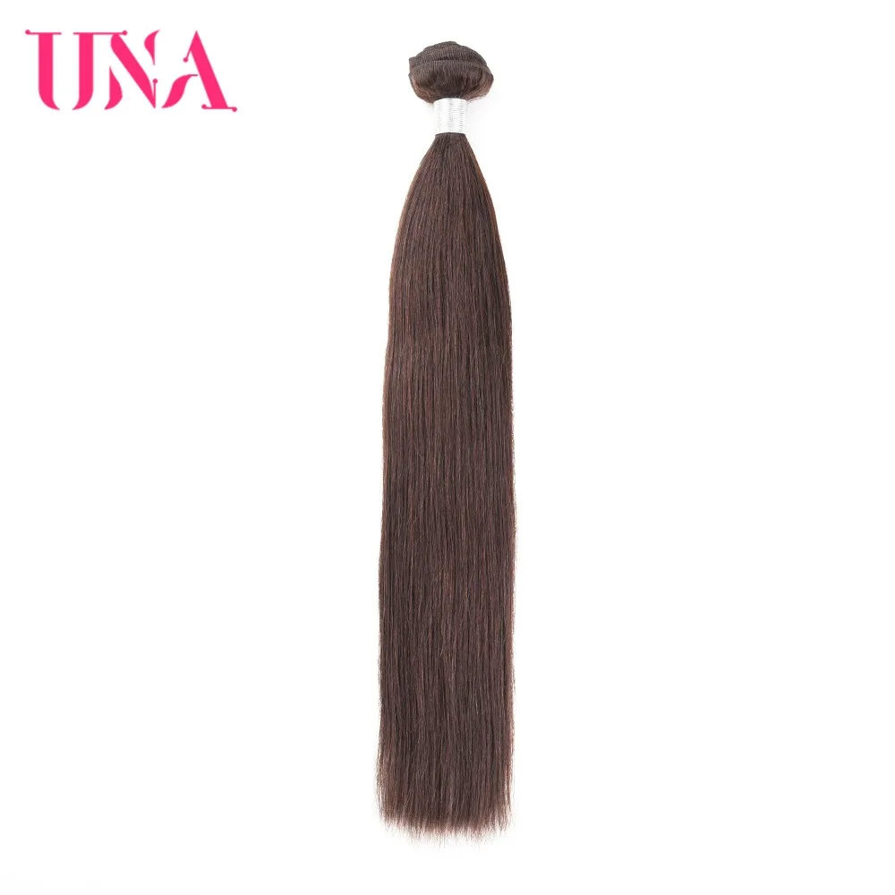 UNA Straight Chinese Human Hair Bundles Non-Remy Hair Weft Brown Black Color Human Hair Weave Bundles