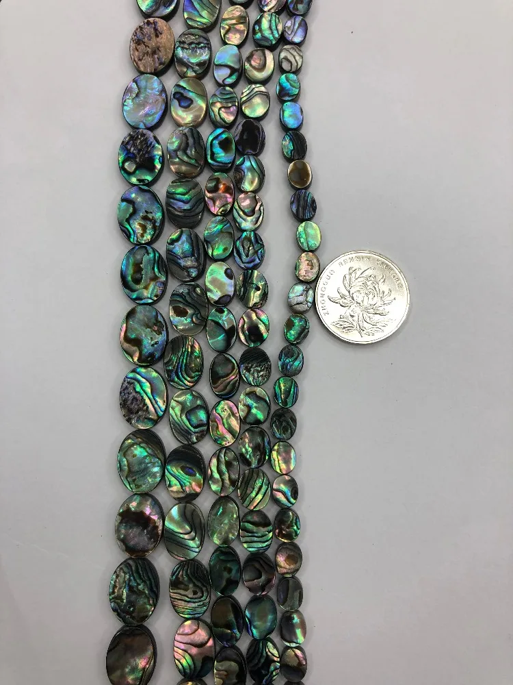 8mm10mm12mm14mm16mm Abalone Oval Abalone Shell Beads Loose beads For Jewelry Making Beads Strand 15 inches Wholesale For DIY