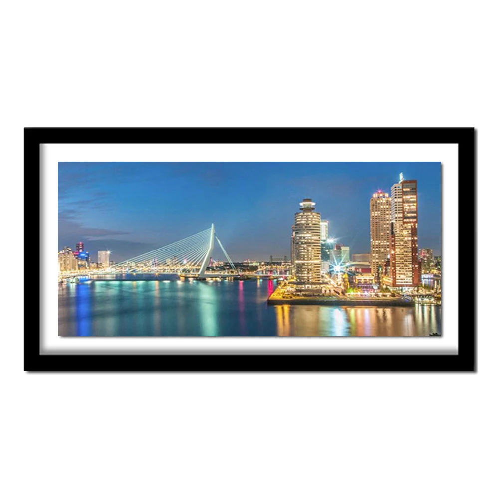 5d diy diament haft Rotterdam skyline diament malarstwo Cross Stitch pełne wiertło wystrój ze strasu