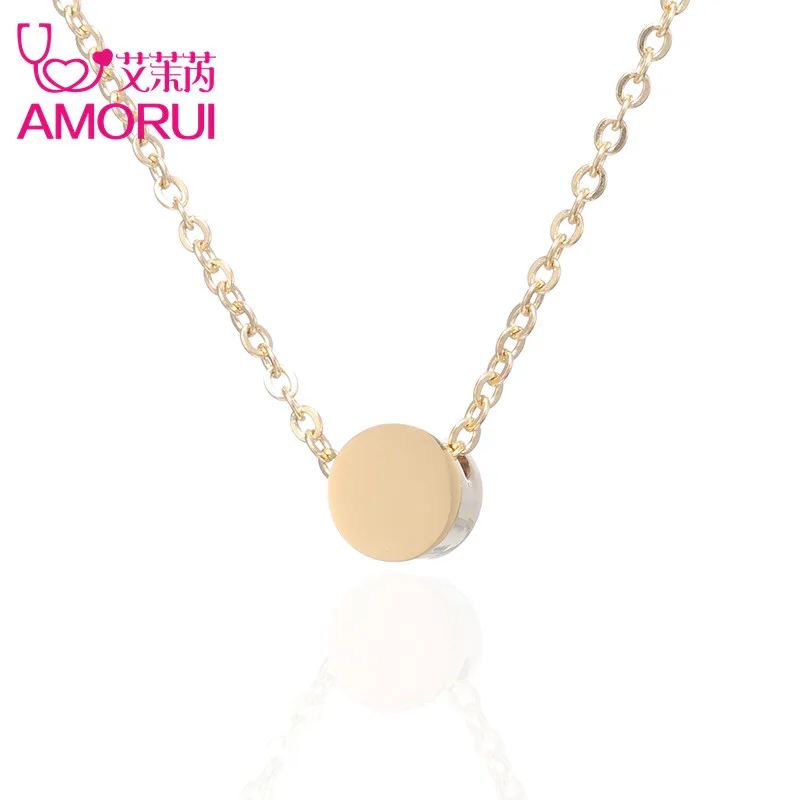 6mm Big Circel Round Disc Pendant Bracelet Femme Stainless Steel  Rose Gold Silver Color Bracelets for Women Pulseras Mujer