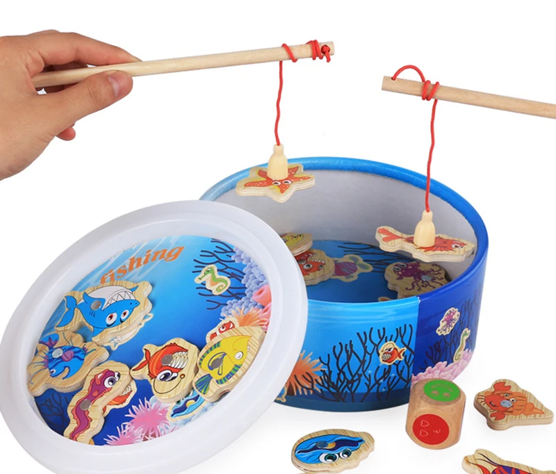 Jeu de pêche magnétique en bois pour bébé, ensemble de jouets de Table éducatifs pour enfant, cadeaux d'anniversaire et de noël, nouvelle collection