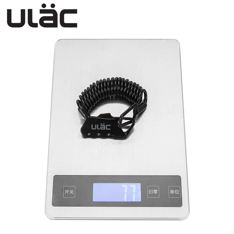 ULAC Mini Bike Locks Fold Backpack Helmet Bicycle Motobicycle Cable Lock 3 Digit Combination Anti-theft 1200mm Bike Bicycle Lock