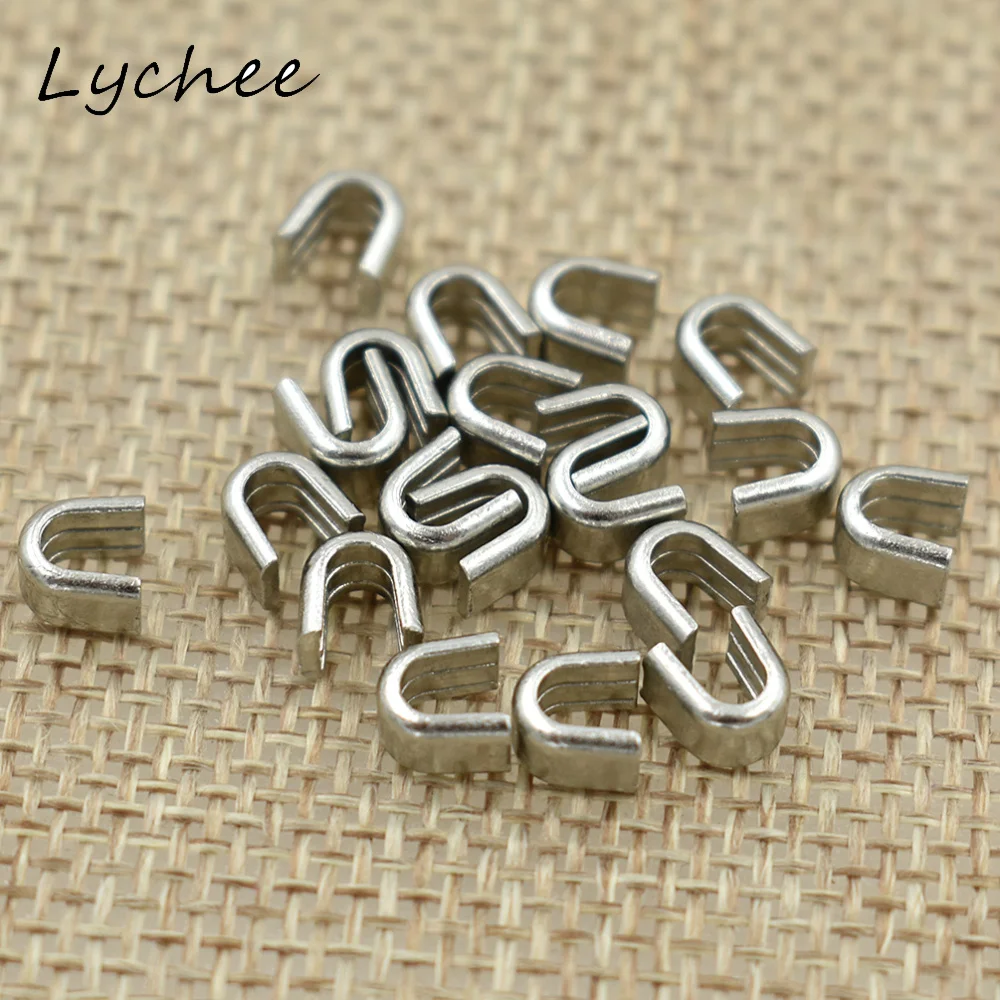 Lychee 20pcs 8# Silver Black Color Copper Zipper Top Metal Stopper DIY Handmade Craft Sewing Zipper End Accessories