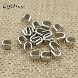 Lychee 20pcs 8# Silver Black Color Copper Zipper Top Metal Stopper DIY Handmade Craft Sewing Zipper End Accessories