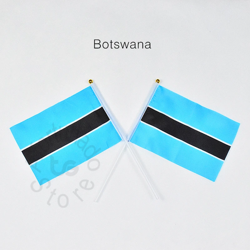 Botswana 14*21cm flag Banner 10pieces  Hand waving Flag  National Flag for meet,Parade,party.Hanging,decoration
