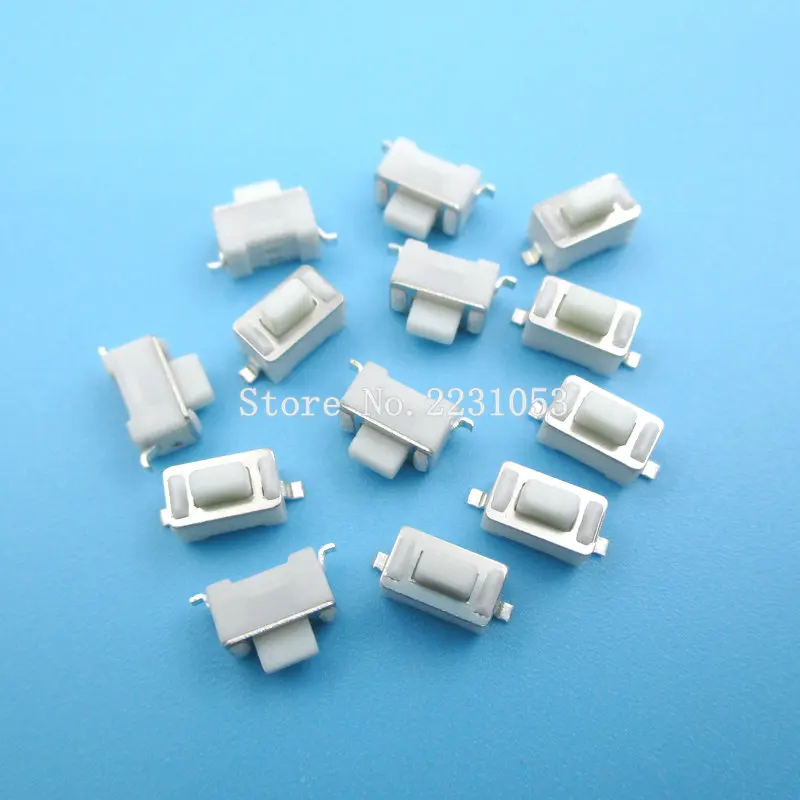 50PCS 3*6*5 mm 2pin SMD Tact Switch Push Button White Button Touch Micro Switch 3x6x5H