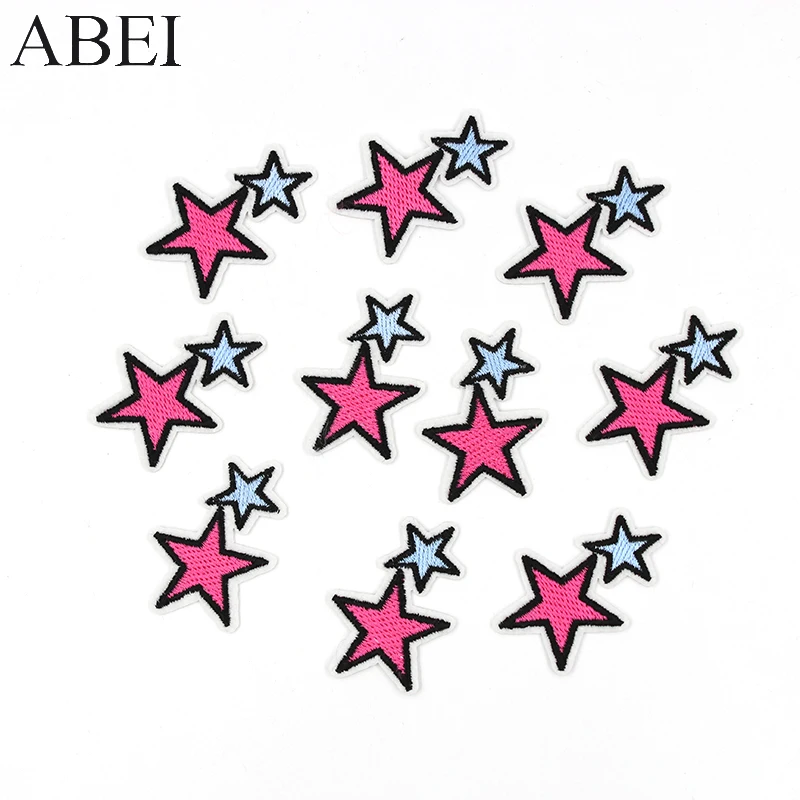 10pcs/lot Embroidered Star Patches for Kids Clothes Stickers Sewing Baby Clothing Appliques Handmade Patchwork Coats Jeans Patch