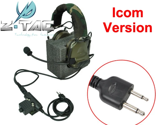 PILOT Element Z-TAC Comtac II Noise Canceling Tactical Headset +U04 PTT SET Airsoft Paintball for Hunting ( Z 041+Z 113)