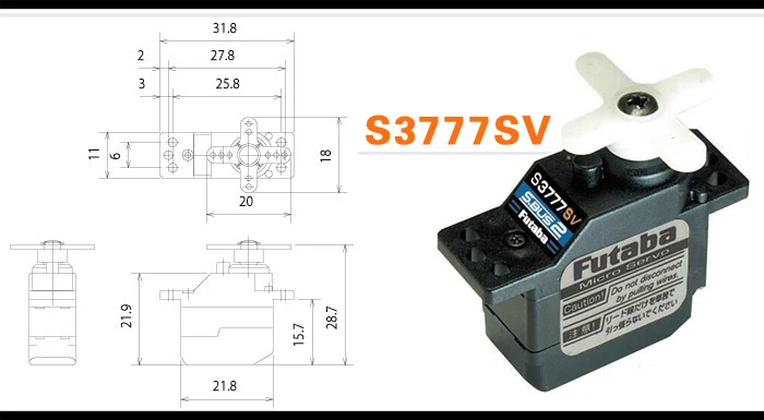 FUTABA S3777SV s.us2 HV ultra miniature high voltage digital steering gear