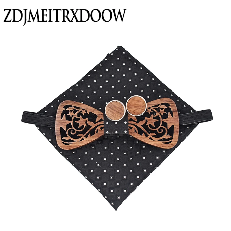 Gravata borboleta design a vácuo estrelas laços de madeira smoking casamento festa laços masculino gravata gravata menino gravata formal bowknot neckwear