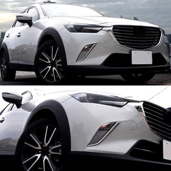 For Mazda CX-3 CX3 2015 2016 2017 2018 Front Head Fog Light Lamp eyebrow Cover Decotration Trim ABS Chrome Car Accessories  2pcs