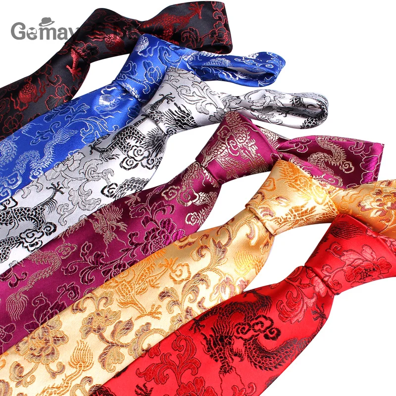 New Silk Ties Chinese Style Neckties For Men Jacquard Woven Mens Tie Business Party Suits Neck Tie Gravata 9cm Width Corbatas