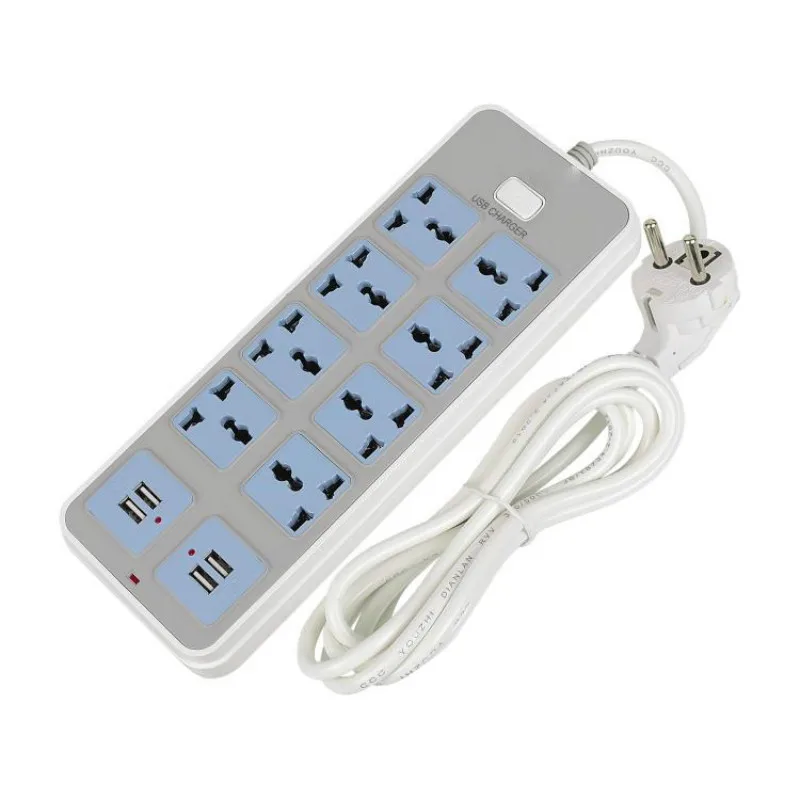 

Home Smart Power Strip Extension Socket 10A 2500W Fast Charging 4 USB Port 8 Universal Sockets Adapter UK/ EU/AU Plug