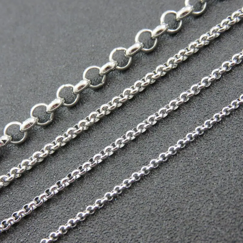 4/6/8/10mm Wide Chain Punk 316L Stainless Steel Silver Color Round O Chain Necklace Titanium steel Chain Necklace 18-40inch